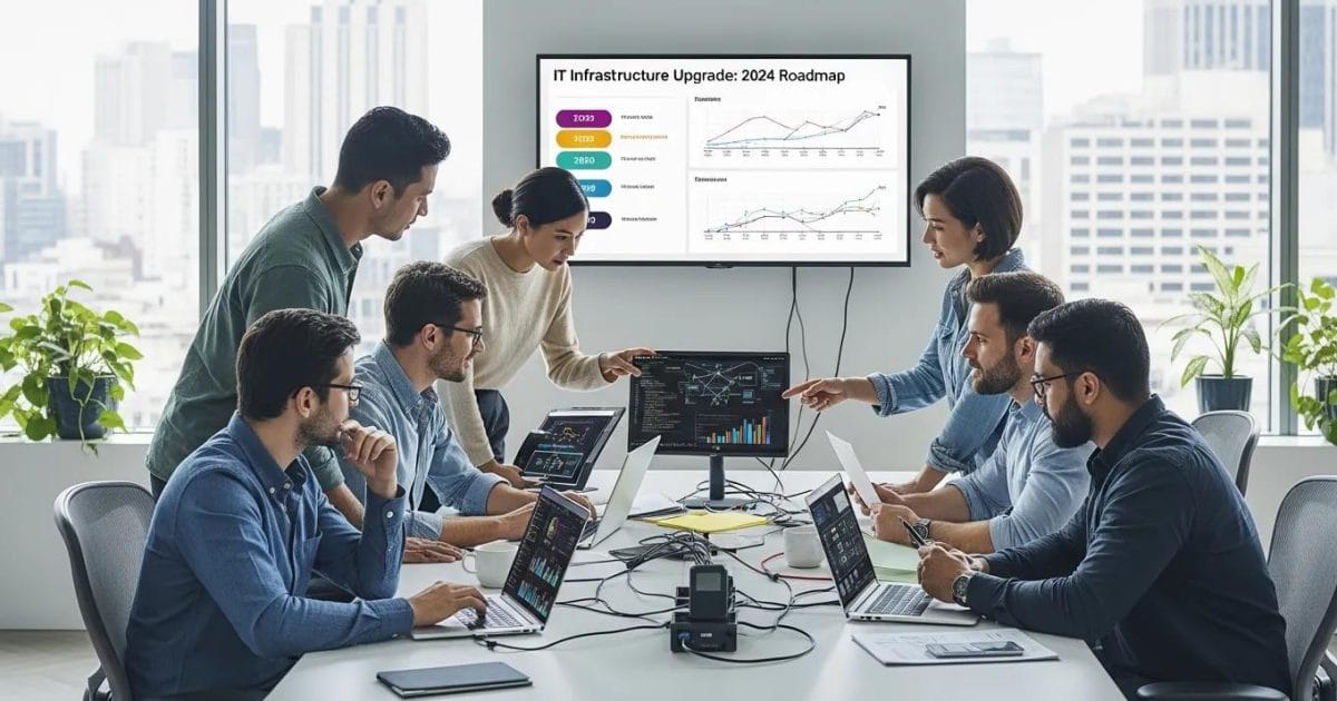 Modern office collaboration highlighting the need for IT upgrades in growing businesses