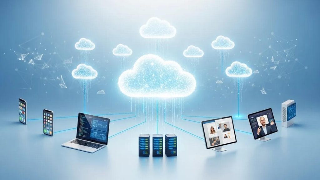 Visual representation of cloud technology facilitating IT scalability for businesses