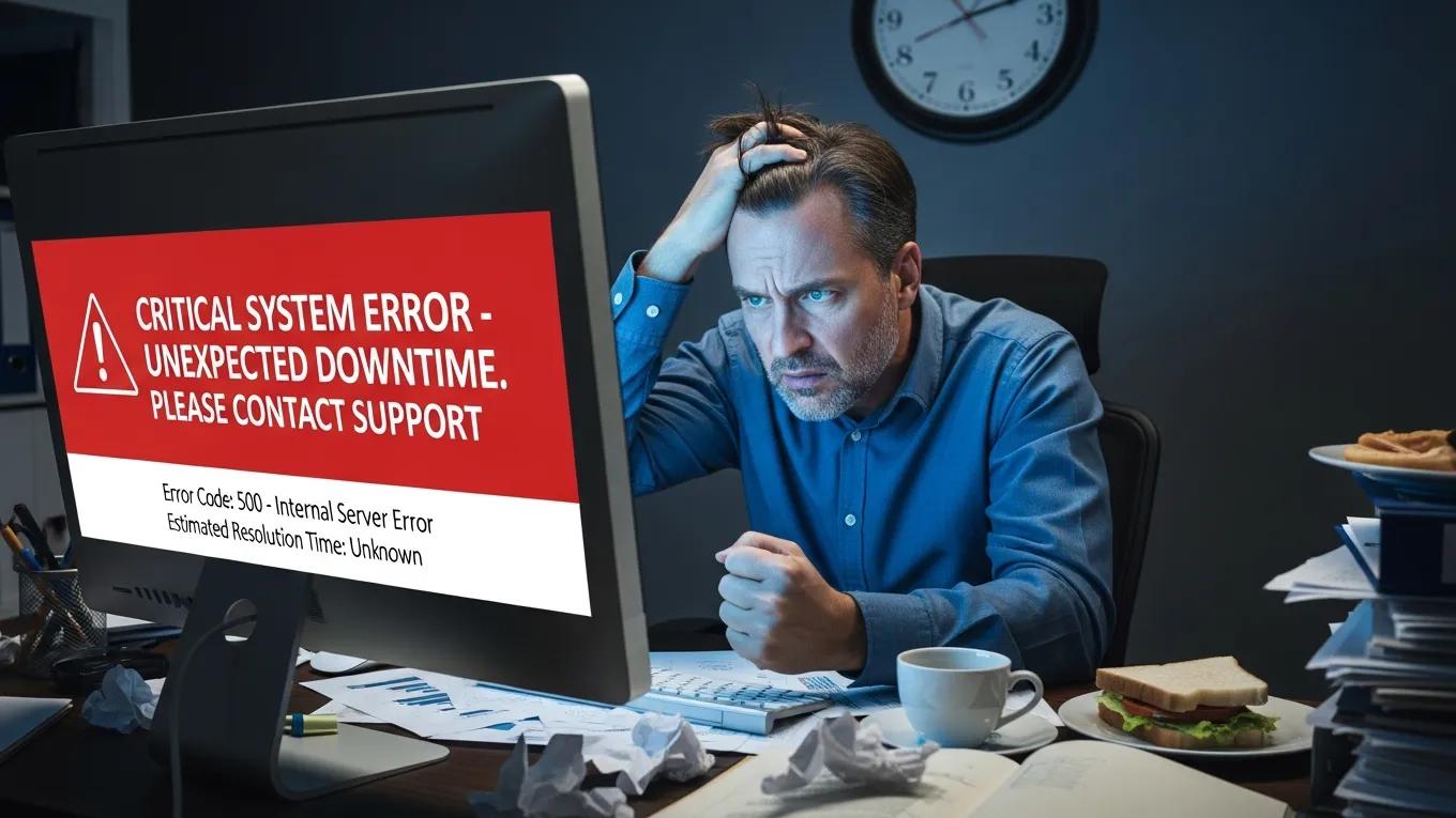 Business owner frustrated during an IT outage