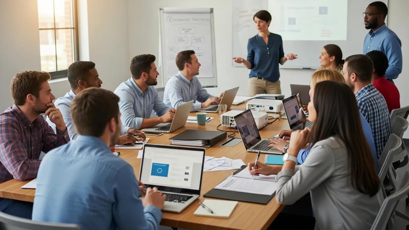 Nonprofit staff in a hands-on security training session