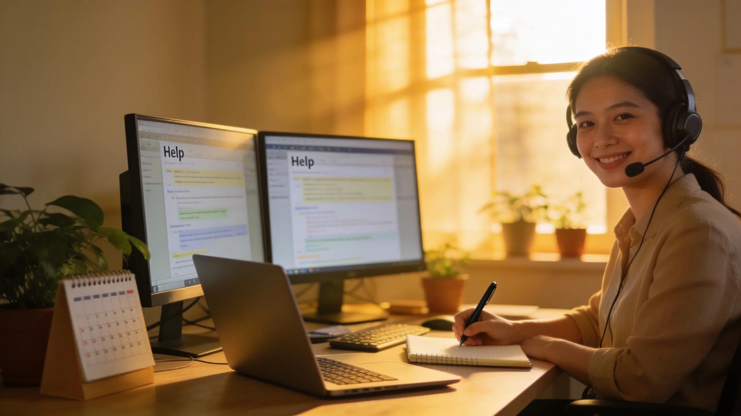 Support representative helping a client — dependable IT service and support